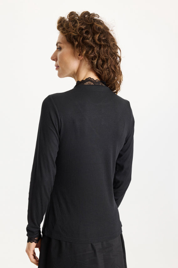 Yvonne langærmet T-shirt med blonde