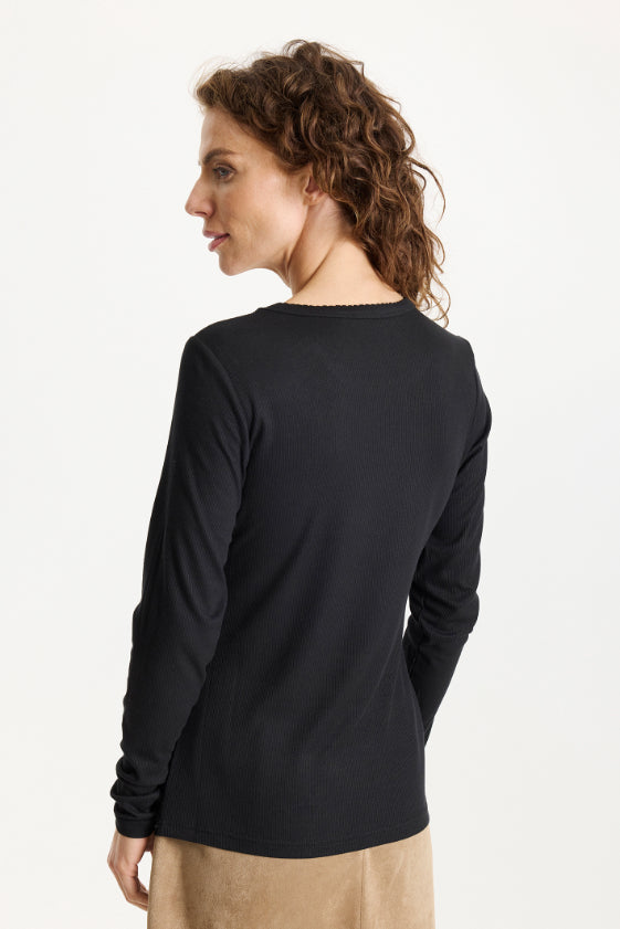 Yvonne langærmet T-shirt med mesh