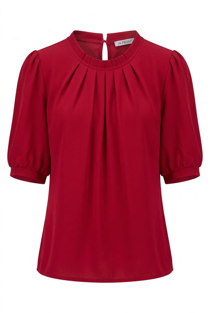 Grazia blouse, 1/2 sleeves, plain