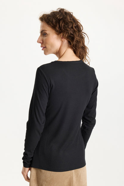 Yvonne langærmet T-shirt med mesh